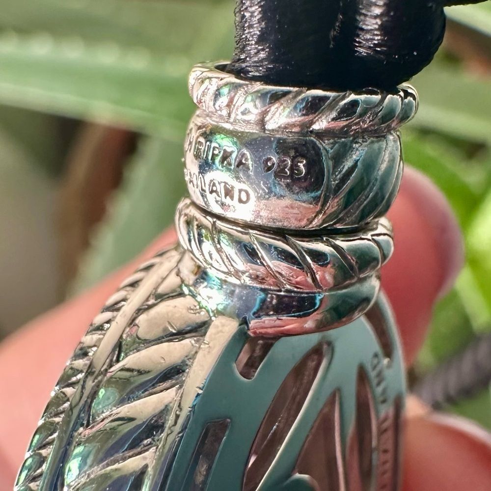 Judith Ripka Sterling Silver Turquoise CZ Cord Necklace with Box Vintage Y2K 925 - Picture 7 of 13